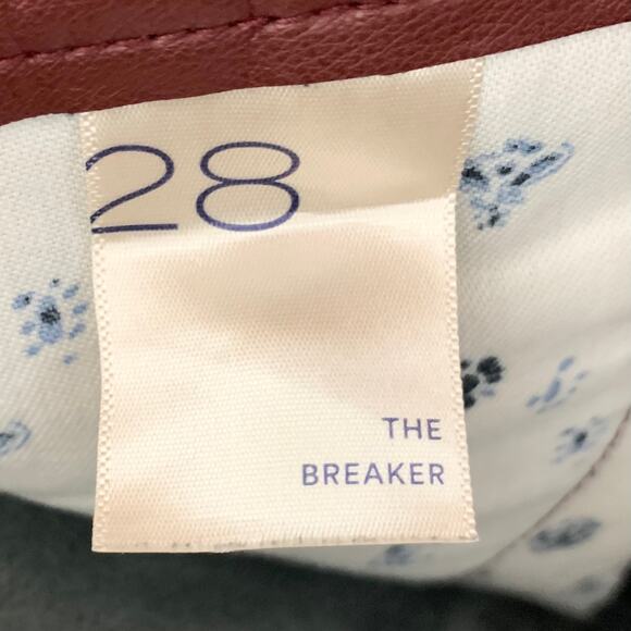 Anthropologie Pilcro The Breaker Faux Leather Pants Burgundy Red Crop Size 28 - Picture 5 of 14